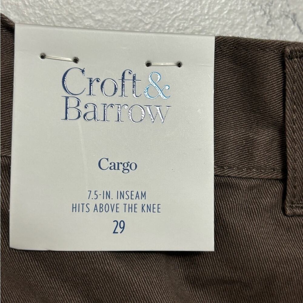 NWT Men's Croft & Barrow Kohl’s Side-Elastic 7.5-inch Cargo Shorts in Brown 29 - Picture 4 of 8